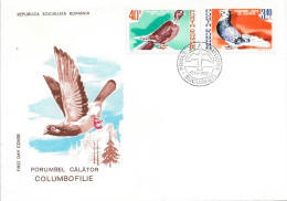 PORUMBEL CALATOR COLUMBOFILIE - BUCURESTI 15 IV 1981 - Pigeons & Columbiformes