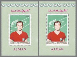 Ajman 1968 Beckenbauer Bayern Football Soccer Calcio 2 Blocks Mi 311 MNH** - Clubs Mythiques