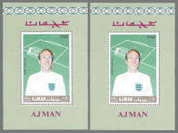 Ajman 1968 Bobby Charlton Manchester United Football Soccer Calcio 2 Blocks Mi 312 MNH** - Clubs Mythiques