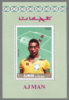 Ajman 1968 Pelé Santos Football Soccer Calcio Block Mi. 314 A SPECIMEN Overpr MNH** Very Rare - Clubs Mythiques