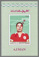 Ajman 1968 Eusebio Benfica Football Soccer Calcio Block Mi 313 SPECIMEN Overpr MNH** - Clubs Mythiques