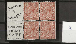 1924 MH Great Britain SG 420d Booklet Pane - Nuevos