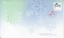 2002 Canada Christmas Noel Navidad Snowman FOIL First Day Cover - Cartas & Documentos