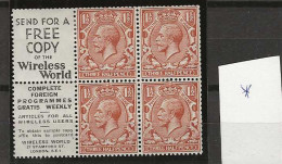 1924 MH Great Britain SG 420d Booklet Pane - Nuovi