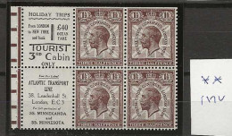 1929 MNH Great Britain SG 436b Booklet Pane - Nuevos