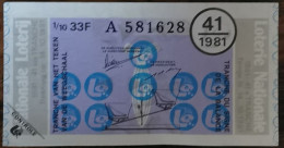 Billet De Loterie Nationale Belgique 1981 41e Tranche Du Signe De La Balance - 14-10-1981 - Billetes De Lotería