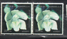 EL SALVADOR 1976 AEREO AIR POST MAIL AIRMAIL FLORA FLOWERS ORCHIDS CAULARTHRON BILAMELLATUM ORCHID 25c MNH - Salvador