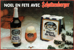 Plaque Publicitaire En Carton - Noël En Fête Avec Schutzenberger - Bière De Noël - Présentoir Publicité - Placas De Cartón