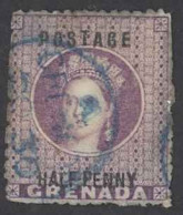 Grenada Sc# 8 Used 1881 1/2p Purple Queen Victoria - Grenada (...-1974)