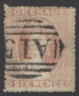 Grenada Sc# 2 Used 1861 6p Queen Victoria - Grenada (...-1974)