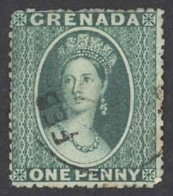 Grenada Sc# 5B Used (a) Perf 15 1873-1878 1p Queen Victoria - Grenada (...-1974)