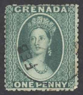 Grenada Sc# 5B Used (a) Perf 15 1873-1878 1p Queen Victoria - Grenade (...-1974)