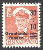 Greenland Sc# B2 Used 1959 30o+10o On 25o Frederik IX - Usati