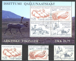 Greenland Sc# 358-361a (no 5.50k) Used 2000 Arctic Vikings - Used Stamps