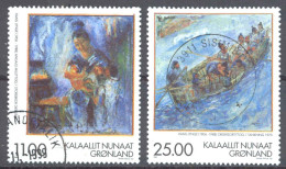 Greenland Sc# 340-341 Used 1998 Paintings By Hans Lynge - Usati