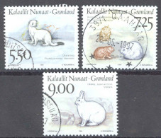 Greenland Sc# 270-272 Used 1994 5.50k-9k Native Animals - Usados