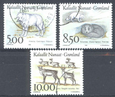 Greenland Sc# 262-264 Used 1993 5k-10k Native Animals - Oblitérés