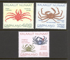 Greenland Sc# 256-258 MNH 1993 4k-8.50k Crabs - Ongebruikt