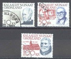 Greenland Sc# 242-249 Used 1991-1992 10k-100k Frederik Lynge, Politician - Usati