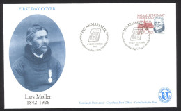 Greenland Sc# 249 FDC 1992 100k Claret & Slate Frederik Lynge, Politician - FDC