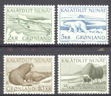 Greenland Sc# 72-75 MH 1969-1976 1k-25k Animals - Unused Stamps