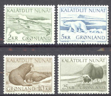 Greenland Sc# 72-75 MH 1969-1976 1k-25k Animals - Ungebraucht