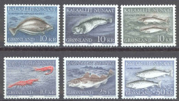 Greenland Sc# 136-141 MNH (a) 1981-1986 Fish - Unused Stamps