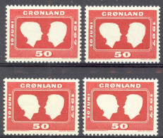 Greenland Sc# 69 MH Lot/4 1969 50o Royal Wedding - Ungebraucht