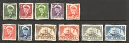 Greenland Sc# 28-38 MNH 1950-1960 Frederik IX, Polar Ship Gustav Holm - Ungebraucht