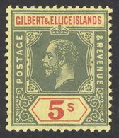 Gilbert & Ellice Islands Sc# 25 MH 1912-1924 5sh King George V - Isole Gilbert Ed Ellice (...-1979)