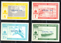 Guernsey Sark MNH Set/4 1961 Commodore Shipping Europa - Local Issues