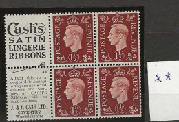 1937 MH GB, Booklet Pane. - Unused Stamps