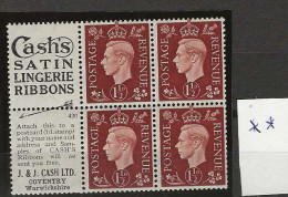 1937 MH GB, Booklet Pane. - Neufs