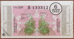 Billet De Loterie Nationale Belgique 1982 6e Tr - Tranche Du Sport En Famille - 10-2-1982 - Billetes De Lotería