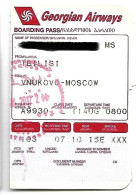 Boarding Pass / Avion / Aviation / Georgian Airways / 2012 / Georgia - Boarding Passes