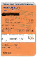 Boarding Pass / Avion / Aviation / Aeroflot / 2004 - Cartes D'embarquement