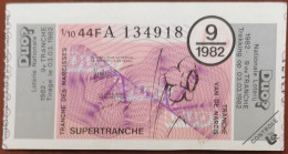 Billet De Loterie Nationale Belgique 1982 9e Tr - SuperTranche Des Narcisses -  3-3-1982 - Billetes De Lotería