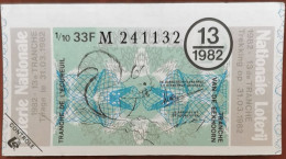 Billet De Loterie Nationale Belgique 1982 13e Tr - Tranche De L'écureuil - 31-3-1982 - Billetes De Lotería