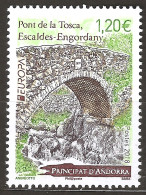 Andorre Français 2018 N° 814 ** Europa, Emission Conjointe, CEPT, Ponts, Escaldes-Engordany, Pierres, Riu Madriu, Granit - Unused Stamps