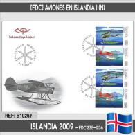 B1026# Islandia 2009 [FDC] Aviones En Islandia I (N) - FDC