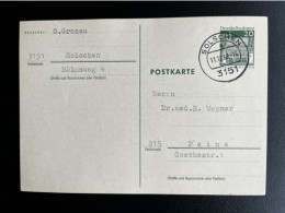 GERMANY 1968 POSTCARD SOLSCHEN TO PEINE 11-12-1968 DUITSLAND DEUTSCHLAND - Cartoline - Usati