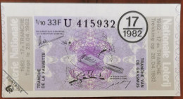 Billet De Loterie Nationale Belgique 1982 17e Tr - Tranche De La Fauvette - 28-4-1982 - Billetes De Lotería