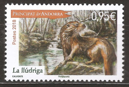 Andorre Français 2018 N° 820 ** Faune, Animaux, Protection De La Nature, Mammifère, Loutre, Carnivore, Marais, Ruisseau - Unused Stamps