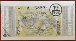 Billet De Loterie Nationale Belgique 1982 19e Tr - Tranche De La Natation - 12-5-1982 - Billetes De Lotería