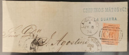 O) 1874 VENEZUELA, LA GUAYRA, QEEN VICTORIA, C60, BPO, FRAGMENT, CIRCULATED COVER TO NEW YORK - Venezuela