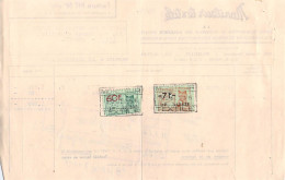 Belgique Belgie Timbre Fiscal 60F + 7F Sur Facture Du Moniteur Textile De Bruxelles En 1956 - Documenti