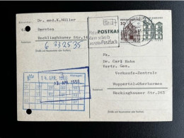 GERMANY 1966 POSTCARD DORSTEN TO WUPPERTAL 12-04-1966 DUITSLAND DEUTSCHLAND - Cartoline - Usati