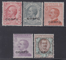 ITALIA - Corfù N.1+3+5+6+8 - (n.+n.8 SUPER CENTERED) - Linguellati - MH* - Korfu