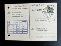 GERMANY 1966 POSTCARD OVERATH TO DUSSELDORF 19-12-1966 DUITSLAND DEUTSCHLAND - Cartoline - Usati