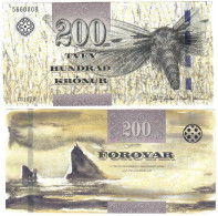 Faroe Islands 200 Kronur 2011 UNC - Färöer Inseln